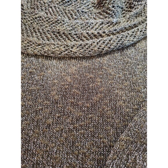 Women's Chico's Cowl Neck Shimmer Three Quarter Sleeve Sweater Small Olive Green - Picture 5 of 7